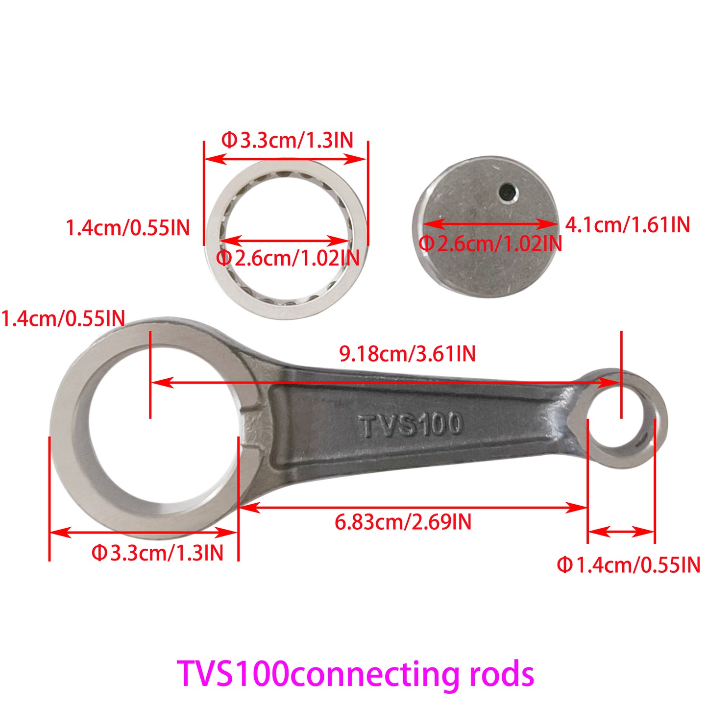 TVS100 Connecting Rod Three-Piece Set Tvs Series Suitable for High-Performance Motorcycle TVS100cc Series